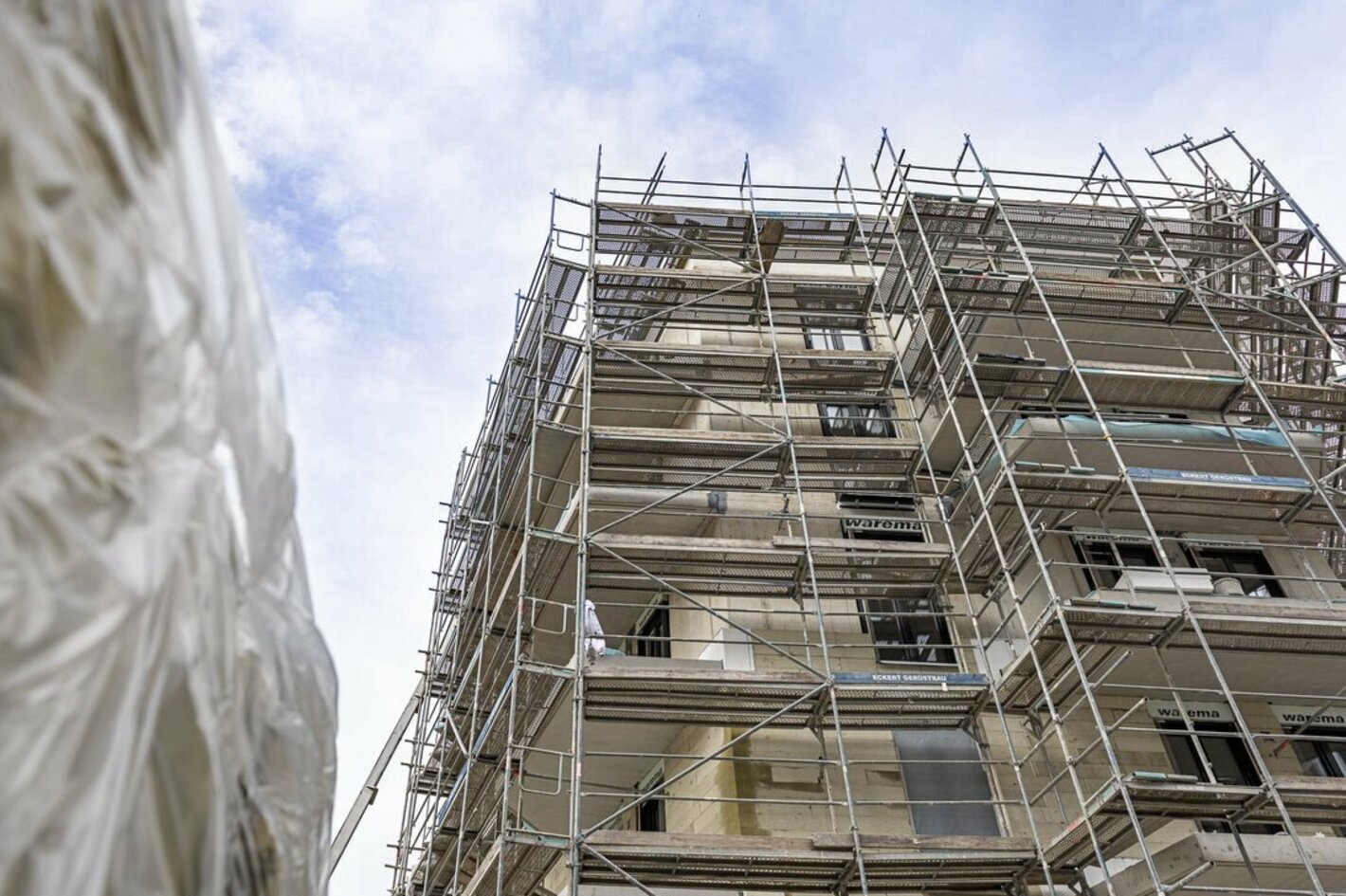 Baugerüst an Hebel Baustelle